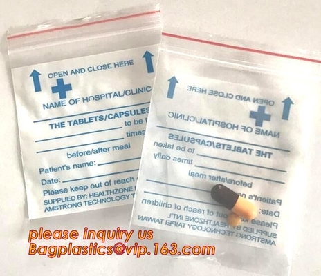 Medical Zipper Bag/LDPE Medical zipper bag/Medicine zipper Bag, writable medical k pills capsule packaging bag zip