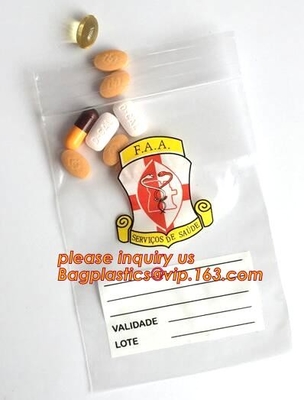 Medical Zipper Bag/LDPE Medical zipper bag/Medicine zipper Bag, writable medical k pills capsule packaging bag zip