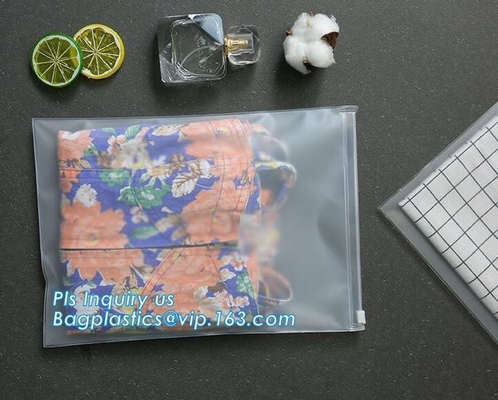 Flat Pouch Bag Type Clear PVC Plastic Slider k bag, swimwear packaging eva bags,slider zipper bags for towel, slid