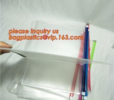 Office School Supply A4/5/6 Plastic PVC Document Bags With Zipper File Folder Stationery Pen Bag For Office School Suppl