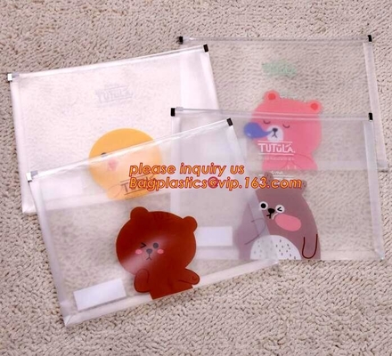 Office School Supply A4/5/6 Plastic PVC Document Bags With Zipper File Folder Stationery Pen Bag For Office School Suppl