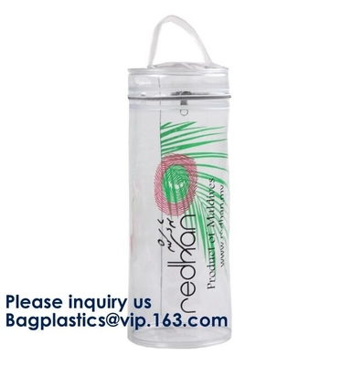 Vinyl Zipper Tube, Makeup Tube Bag, Cosmetic Tube Transparent Plastic Cosmetic Organizer Bag Pouch PVC Travel Toiletry