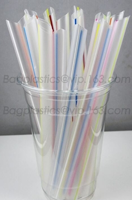 Disposable cute plastic white straight drinking straw, PLA individually wrapped drinking Straws, PLA straws disposable
