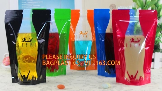 stand up reclosable drinking pouches cold drink k bag with straw,Beveragereusable Kids Snack Zip Lock Juice Drink